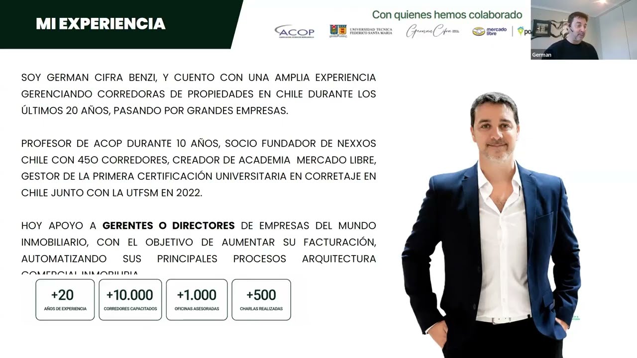 Clase sobre cómo hacer crecer una corredora en Chile junto a Germán Cifra